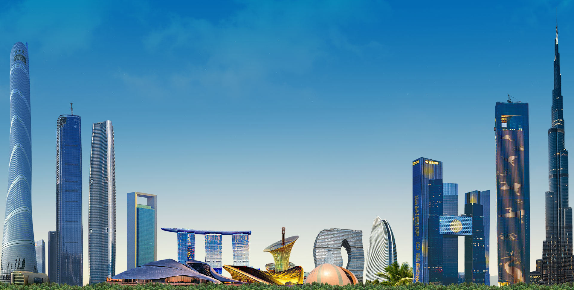 每一座城市地标都是一个快猫网址展台